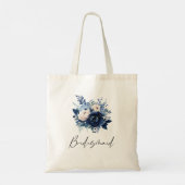 Bloemen van Blauwe Bruidsmeisje Tote Bag (Achterkant)
