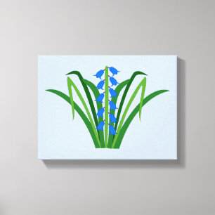 Bloemen van blauwe klokjes baby jongen lente canvas afdruk