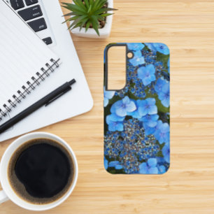 Bloemen van Blauwe Lacecap Hortensia Samsung Galaxy Hoesje