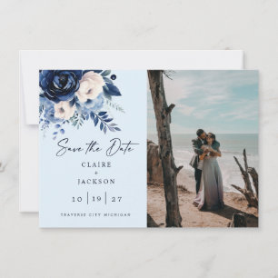 Bloemen van Blauwe Twee foto Save The Date