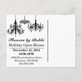 Bloemen van Bobbi Holiday Open House 2014 Uitnodiging Briefkaart (Achterkant)