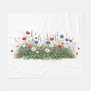Bloemen van botanische tuin met wilde bloemen fleece deken