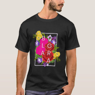 Bloemen van Bulgarije Word Art Bulgaarse trots T-shirt