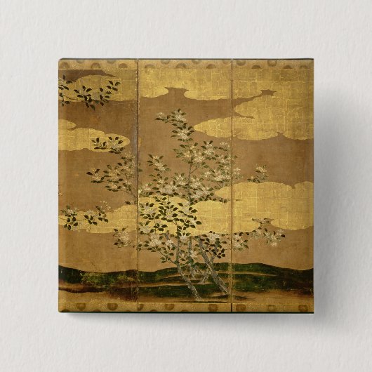 Bloemen van Camellias Vierkante Button 5,1 Cm (Voorkant)