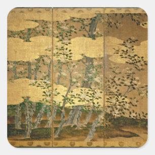 Bloemen van Camellias Vierkante Sticker