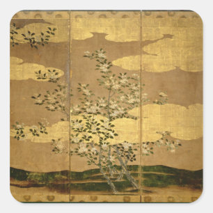 Bloemen van Camellias Vierkante Sticker