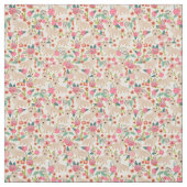 bloemen van Cream dachshund Stof (Swatch)