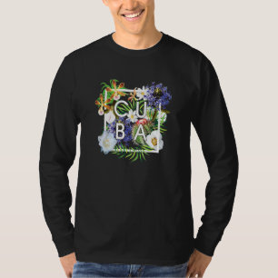 Bloemen van Cuba Word Art Cubaanse Pride T-shirt