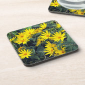 Bloemen van de aardpeer bier onderzetter (Linkerzijde)