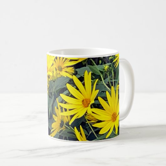 Bloemen van de aardpeer koffiemok (Voorkant rechts)