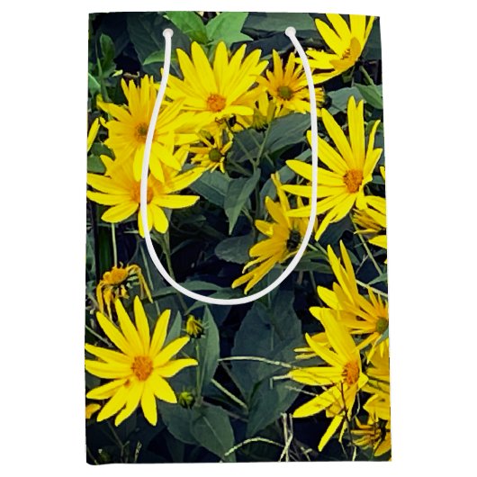 Bloemen van de aardpeer medium cadeauzakje (Voorkant)
