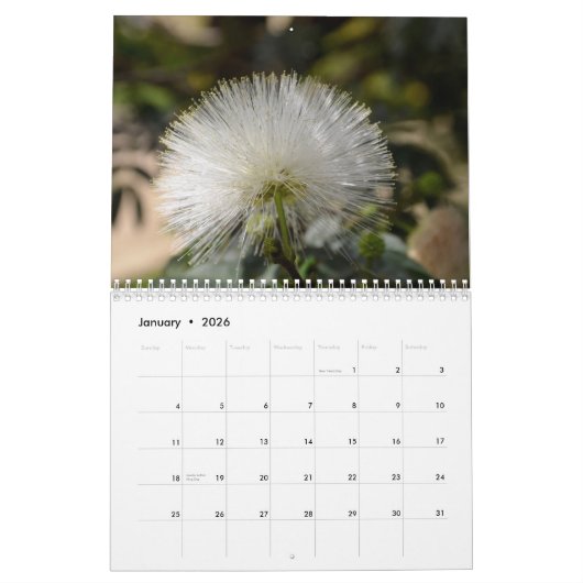 Bloemen van de agenda van Afrika Kalender (Jan 2026)