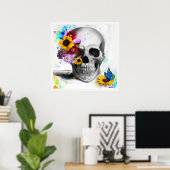 Bloemen van de bloem van de bloem van de stengel poster (Thuiskantoor)