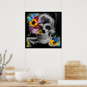 Bloemen van de bloem van de bloem van de stengel poster (Keuken)