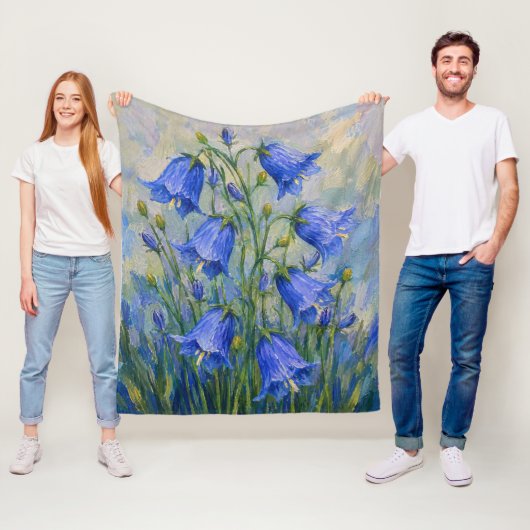 Bloemen van de boshyacint fleece deken (In situ)