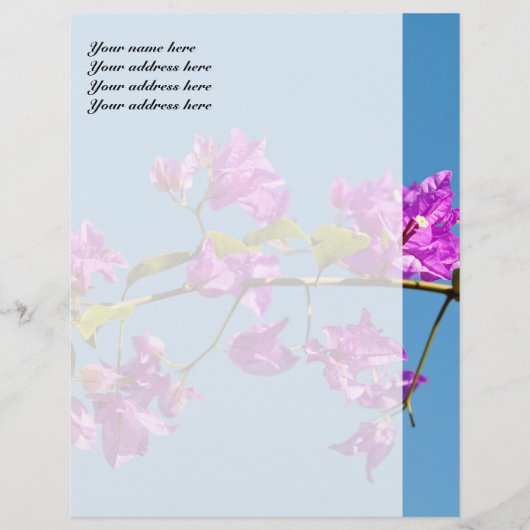 Bloemen van de Bougainvillea Custom Briefhoofd (Voorkant)