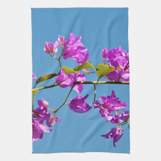 Bloemen van de Bougainvillea Theedoek (Verticaal)