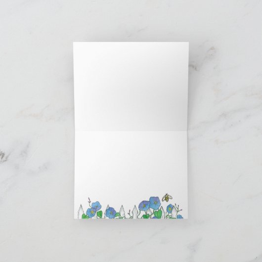 Bloemen van de Glorie van de Ochtend van de bij Bedankkaart (Binnen)