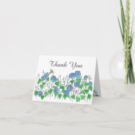 Bloemen van de Glorie van de Ochtend van de bij Bedankkaart (Voorkant)