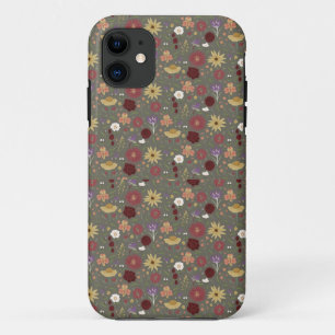 Bloemen van de herfst omarmen groene achtergrond Case-Mate iPhone case