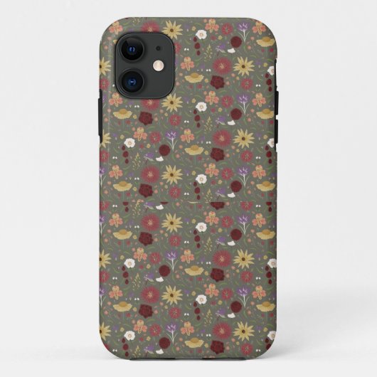 Bloemen van de herfst omarmen groene achtergrond Case-Mate iPhone case (Achterkant)