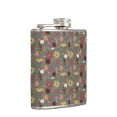 Bloemen van de herfst omarmen groene achtergrond heupfles (Rechts)