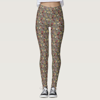 Bloemen van de herfst omarmen groene achtergrond leggings