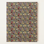 Bloemen van de herfst omarmen groene achtergrond planner (Achterkant)