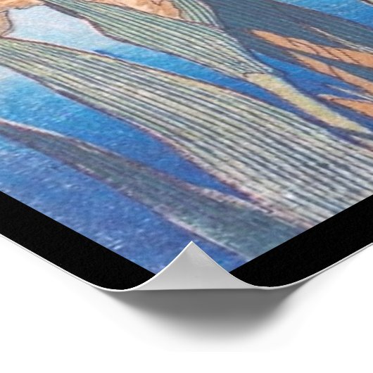 Bloemen van de Irises en Grasshopper Katsushika Ho Poster (Hoek)