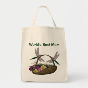 Bloemen van de Libellen van het Mamma van werelden Tote Bag