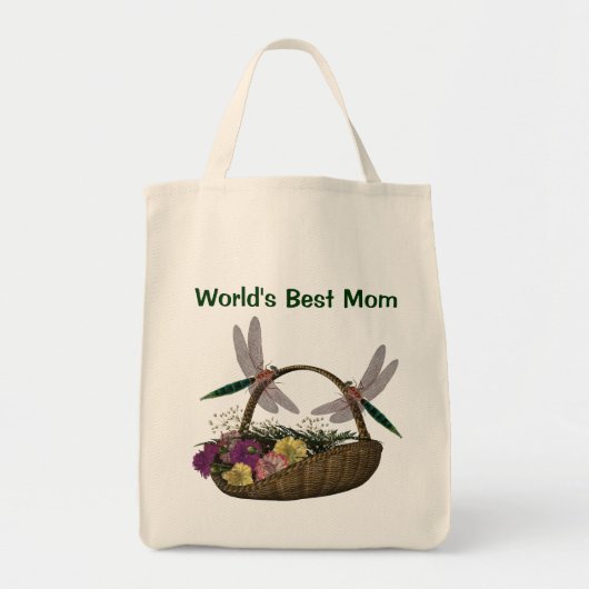 Bloemen van de Libellen van het Mamma van werelden Tote Bag (Voorkant)