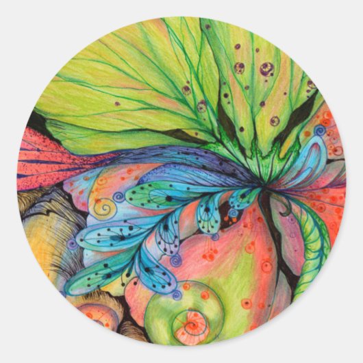 Bloemen van de liefde ronde sticker (Voorkant)