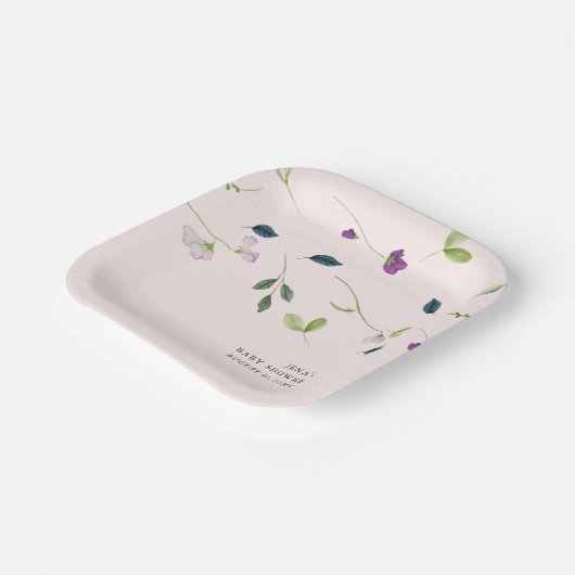 Bloemen van de Lieve Linde | Meisjes Baby Shower Papieren Bordje (Gebogen)