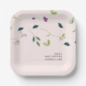 Bloemen van de Lieve Linde | Meisjes Baby Shower Papieren Bordje (Voorkant)