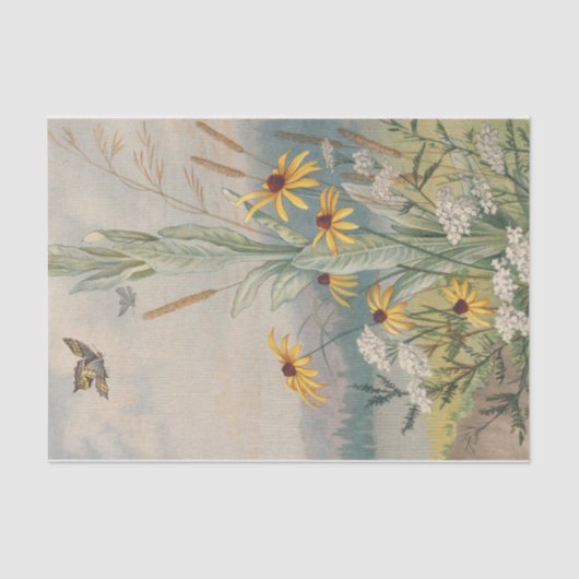 Bloemen van de Meadow door Louis Prang Tissuepapier (Voorkant)