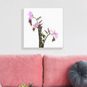 Bloemen van de purperen zonnedauw canvas afdruk (Insitu (Woonkamer))