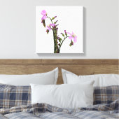 Bloemen van de purperen zonnedauw canvas afdruk (Insitu (Slaapkamer))