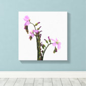 Bloemen van de purperen zonnedauw canvas afdruk (Insitu (Houten vloer))