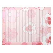  bloemen van de roze Retro van de middelste eeuw m Notitieblok (Voorkant)