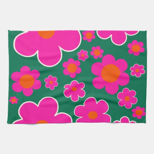 Bloemen van de ventilatormarkt van de moderne deco theedoek (Horizontaal)