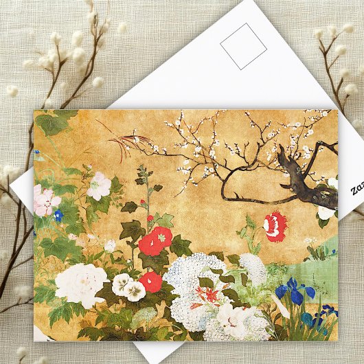 Bloemen van de vier seizoenen, Saito Ippo, Aziatis Briefkaart
