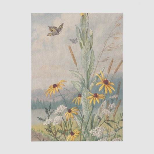 Bloemen van de weide door Louis Prang Tissuepapier (Voorkant)