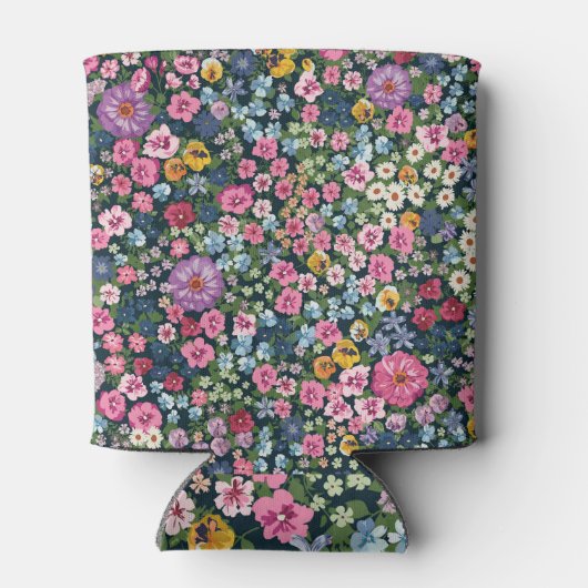 Bloemen van de weide: Liberty bloemmotief. Blikjeskoeler (Achterkant)