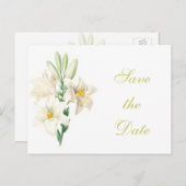  bloemen van de witte lib met bloem, met uitzonder aankondigingskaart (Voorkant / Achterkant)