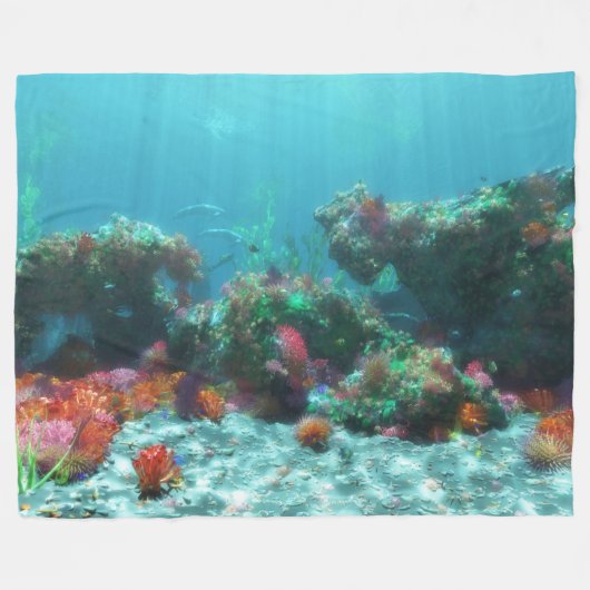 Bloemen van de Zee Vliese Decken Fleece Deken (Voorkant (Horizontaal))