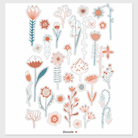 Bloemen van de zomer sticker (Vel)
