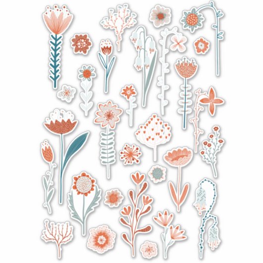 Bloemen van de zomer sticker (Voorkant)
