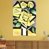 Bloemen van een vriendschappelijke Geometrische ge Canvas Afdruk (Insitu (Woonkamer))