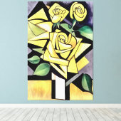 Bloemen van een vriendschappelijke Geometrische ge Canvas Afdruk (Insitu (Houten vloer))