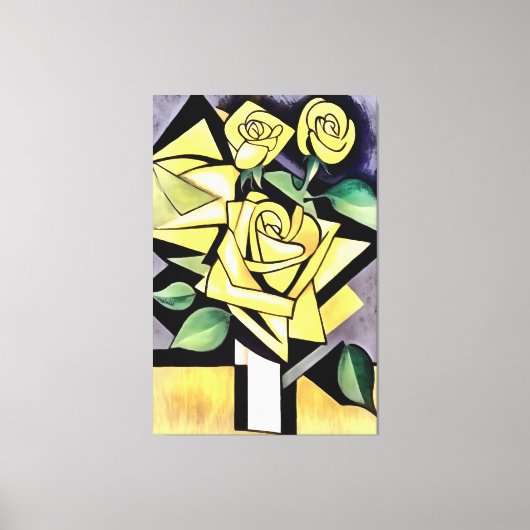 Bloemen van een vriendschappelijke Geometrische ge Canvas Afdruk (Voorkant)